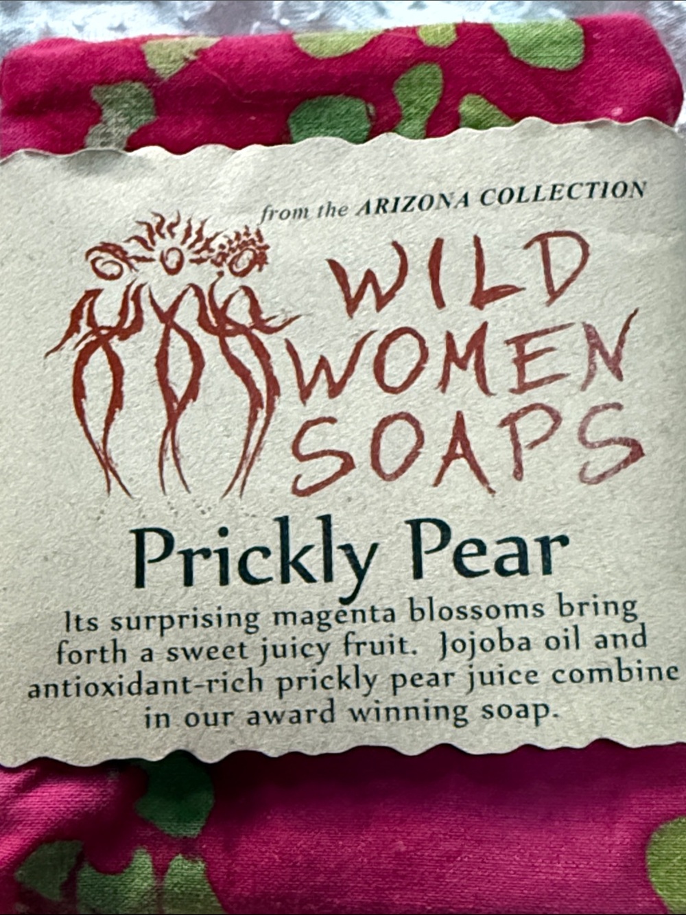 Wild Women Soaps Prickly Pear Bar - Magenta & Green Wrap - Picture 4 of 5